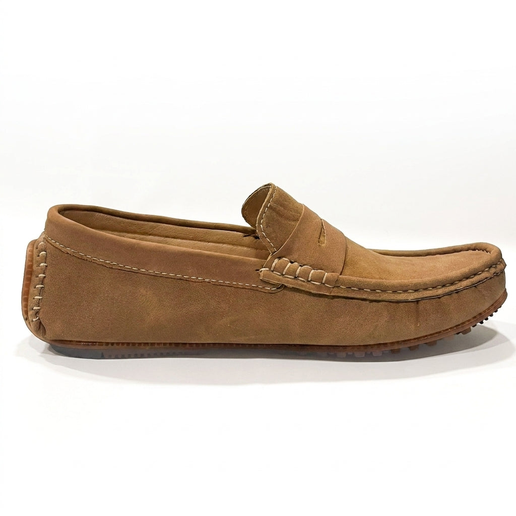 Tan Brown Medicated Suede Loafers – Premium Daily Wear