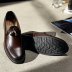 Pure Hand Made  Medicated Leather Loafer With Comfortable Rubber Sole | Non Slip Italian Loafer